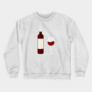 Glass Of Red Wine And Wine Bottle Crewneck Sweatshirt